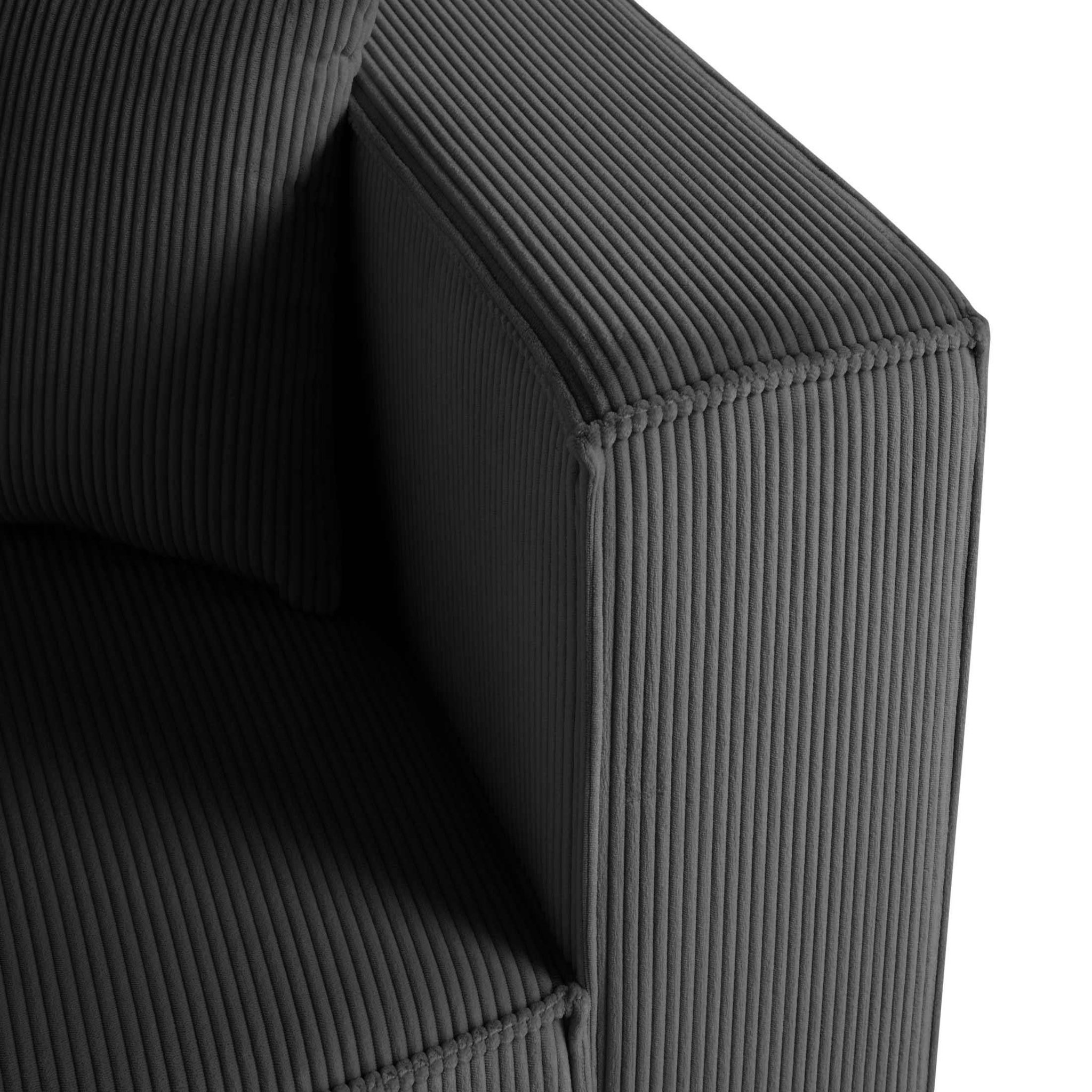 Voir la diapositive 5 : BEST MOBILIER Arty - module d'assise d'angle réversible - en velours côtelé