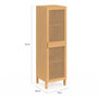 Voir la diapositive 5 : ID MARKET Armoire de rangement EDHEN 1 porte 3 étagères bois et cannage