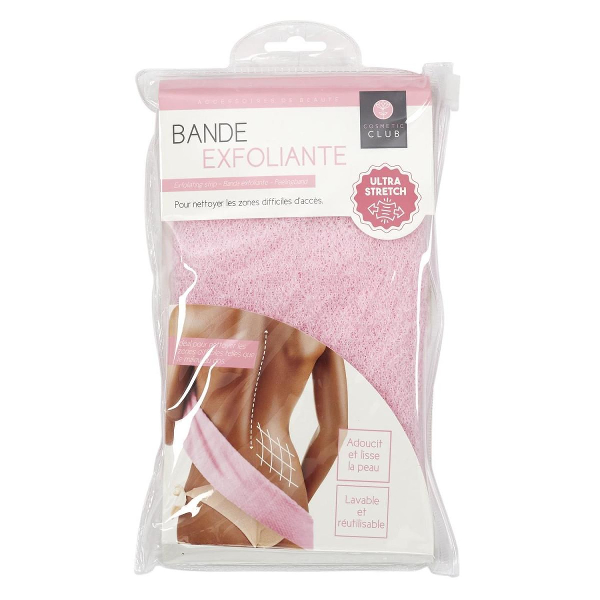 Voir la diapositive 4 : Cosmetic Club Bande Exfoliante  Stretch  19x37cm Rose