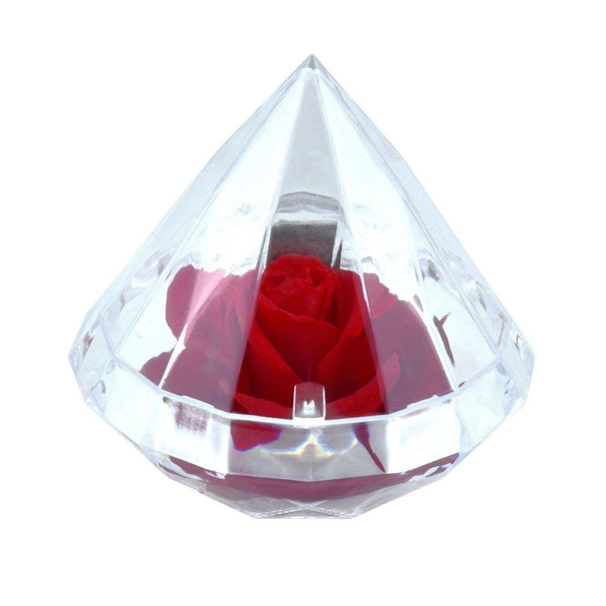 SC CRYSTAL Ecrin décoré d'une rose éternelle - stabilisée rouge