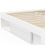Voir la diapositive 5 : ID MARKET Cadre de lit double SALEM avec rangements et sommier 160 x 200 cm blanc