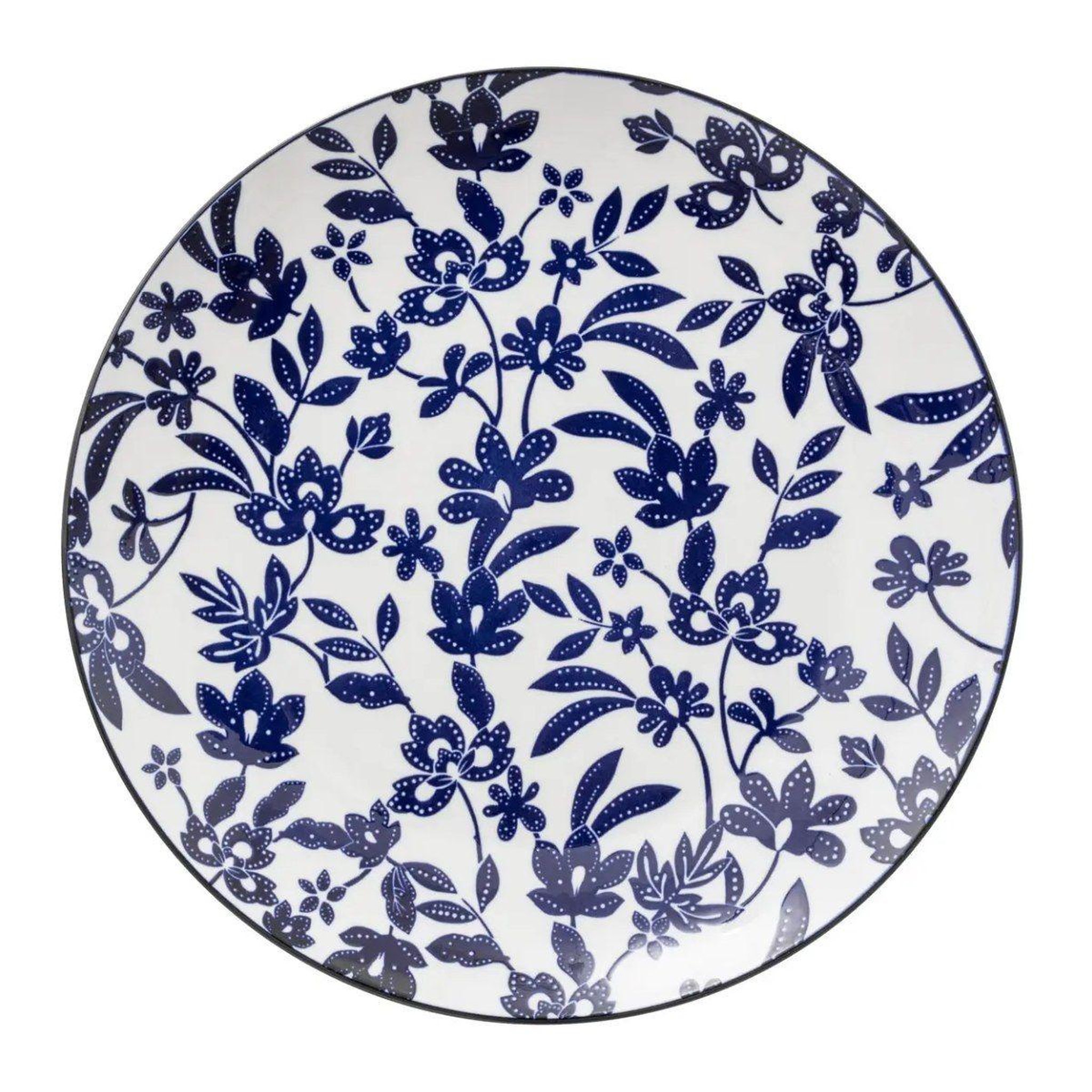 Voir la diapositive 1 : SECRET DE GOURMET Lot de 6 assiettes plates en porcelaine  maria  27cm bleu