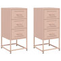 Voir la diapositive 2 : VIDAXL Tables de chevet 2 pcs rose 36x39x78 cm acier