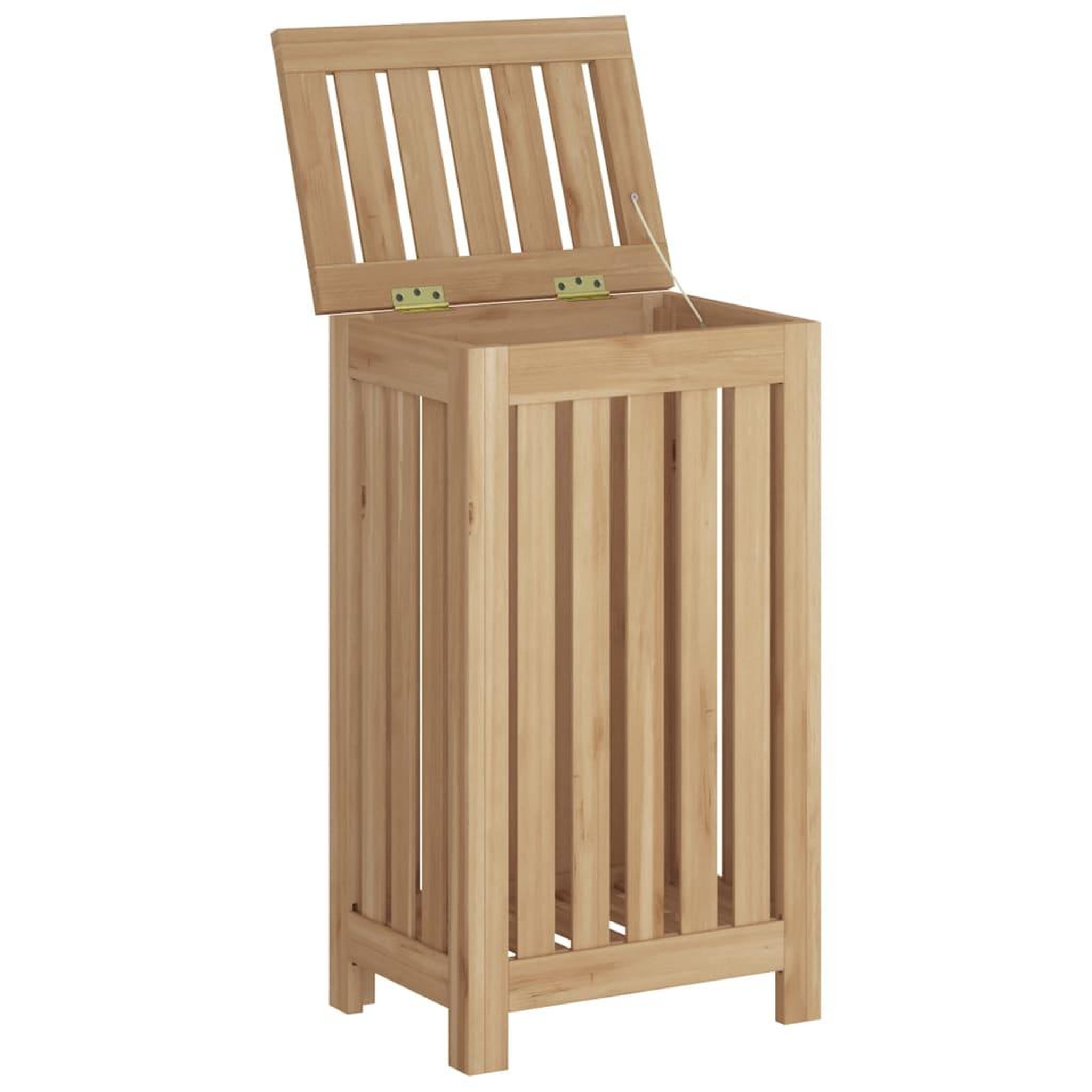 Voir la diapositive 2 : VIDAXL Bac a linge 35x25x60 cm bois de teck massif