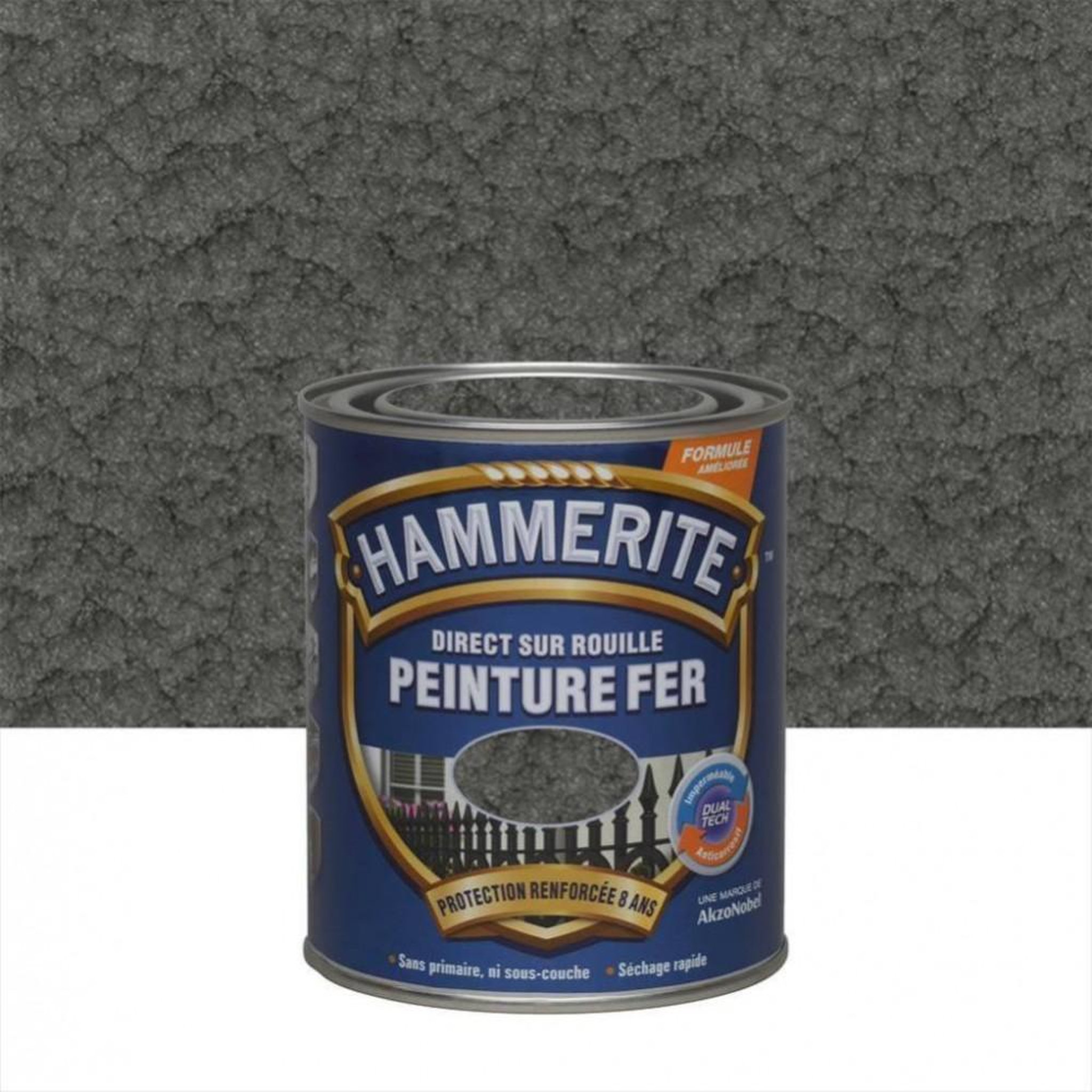 CENTRALE BRICO Peinture fer extérieur Direct sur rouille HAMMERITE gris ardoise martelé 0.25 l