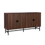Voir la diapositive 1 : SWEEEK Buffet de rangement effet bois foncé. Bazalt. quatre portes. deux étagères. buffet haut. vaisselier. L 157.5 x l 39 x H 83cm