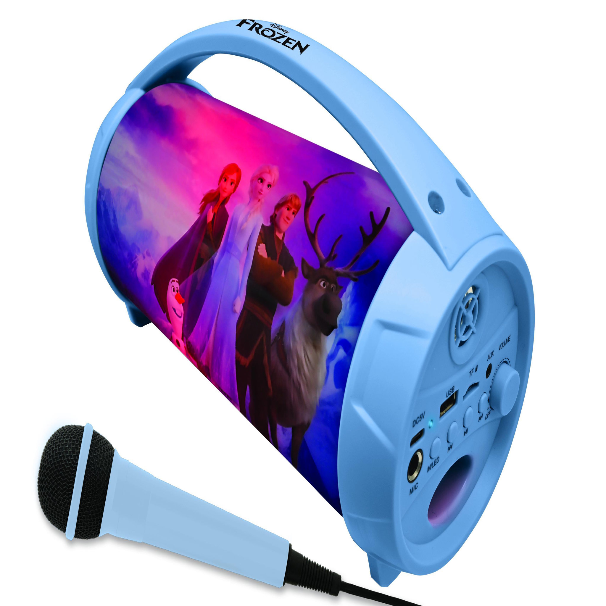 Voir la diapositive 3 : Lexibook Enceinte Bluetooth Lumineuse avec Micro La Reine des Neiges