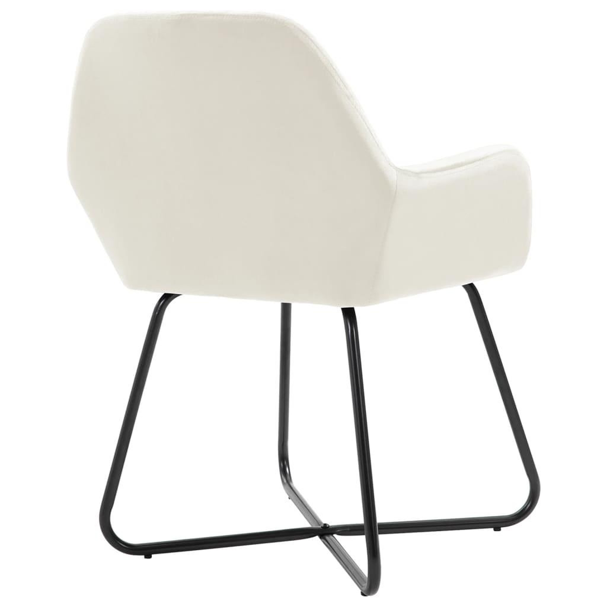 Voir la diapositive 5 : VIDAXL Chaises a manger lot de 2 Creme Velours