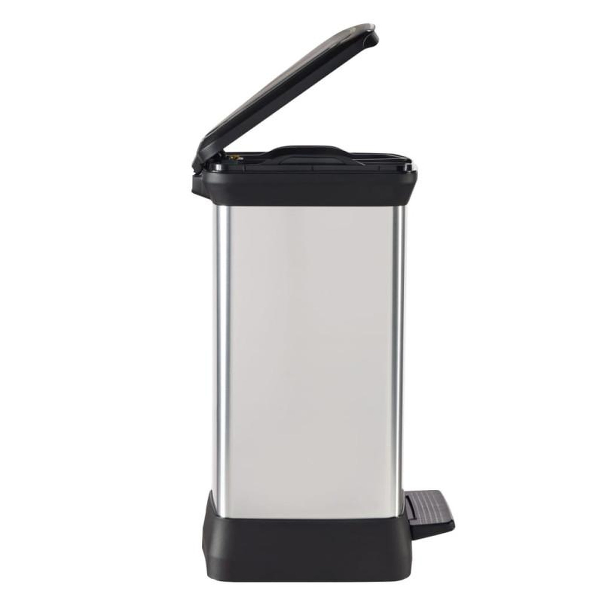 Voir la diapositive 5 : CURVER Curver Poubelle duo à pédale Deco 10L+18L Argenté