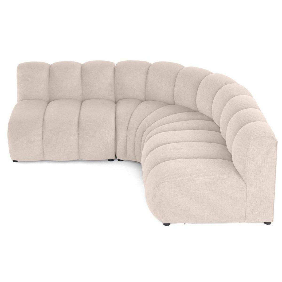 LISA DESIGN Debbie - canapé modulable d'angle réversible 4 places sans accoudoirs en tissu texturé