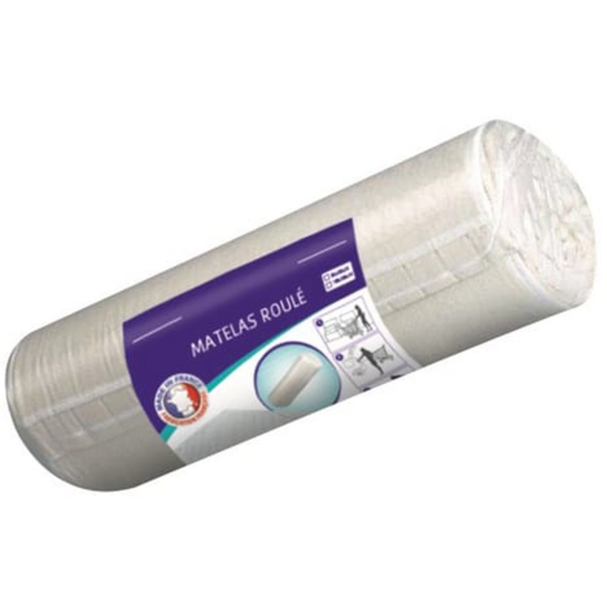 Matelas roulé accueil latex 3 zones + mousse 25kg/m3 90x190cm - NADIA