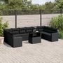 Voir la diapositive 1 : VIDAXL Salon de jardin 11 pcs avec coussins noir resine tressee