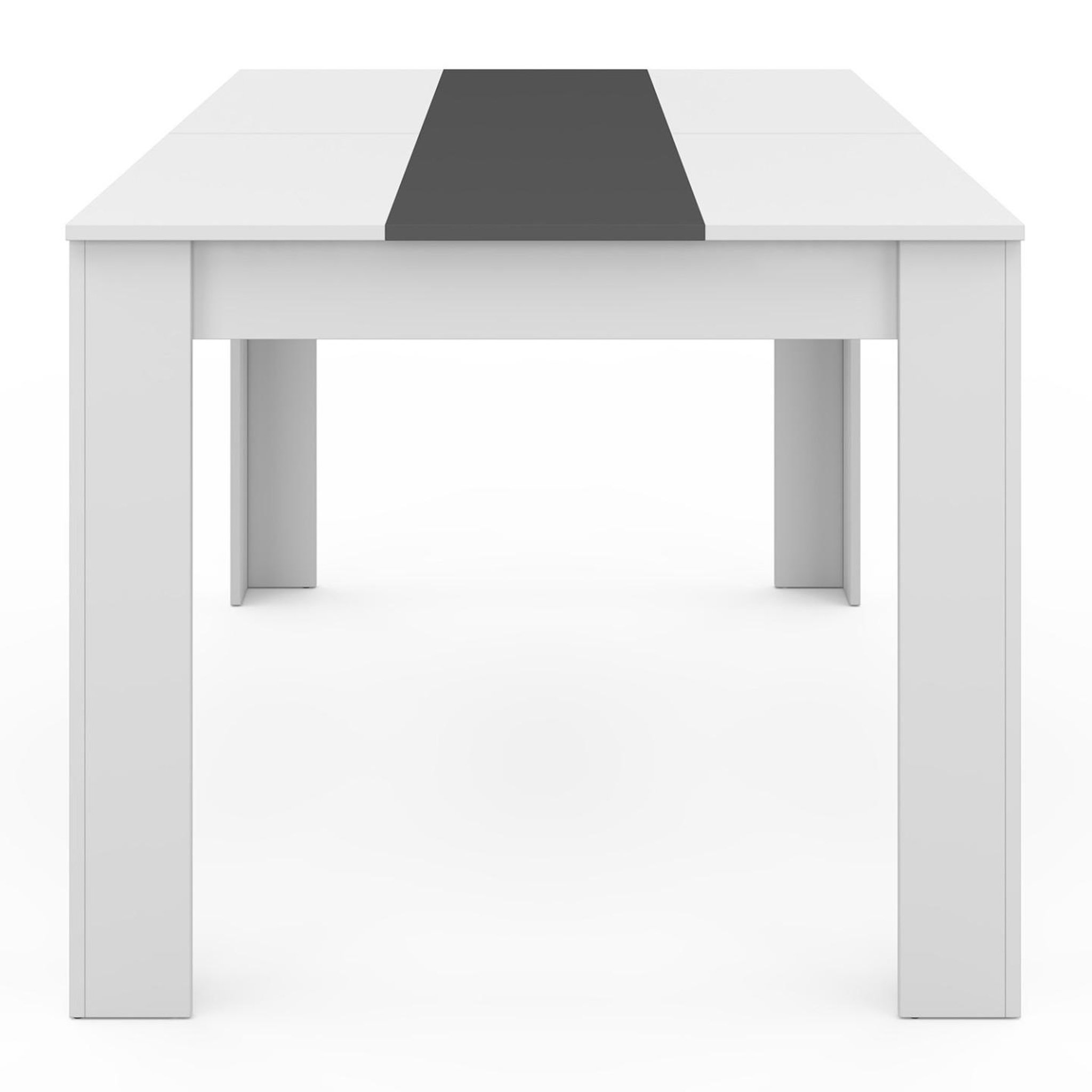 Voir la diapositive 5 : ID MARKET Ensemble table à manger georgia 140 cm blanche et grise et 6 chaises romane grises