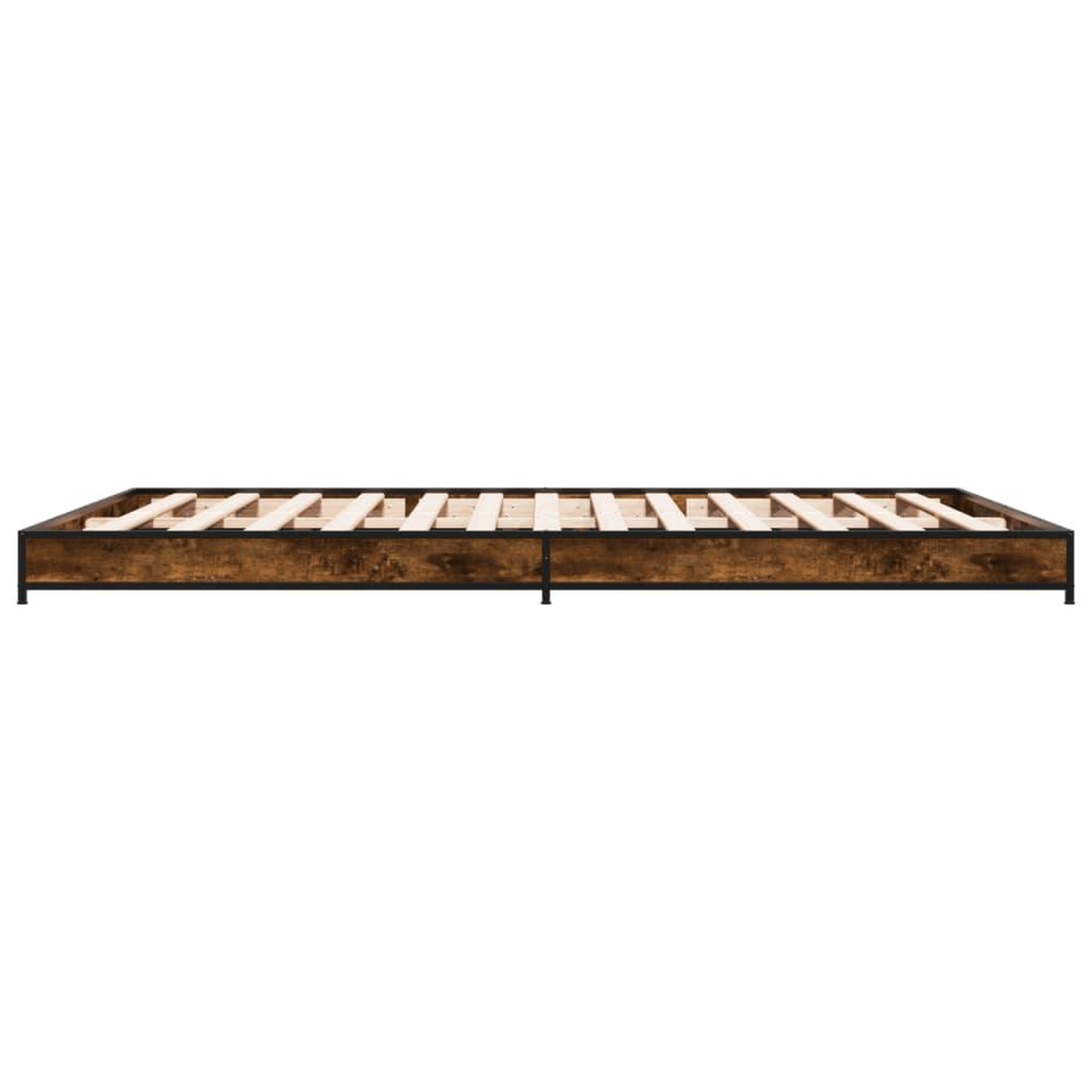 Voir la diapositive 5 : VIDAXL Cadre de lit sans matelas chene fume 120x200 cm