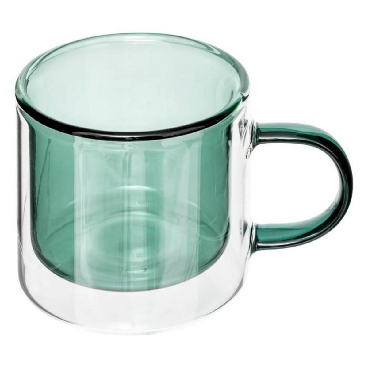 SECRET DE GOURMET Lot de 6 Mugs en Verre  Lexi  25cl Émeraude