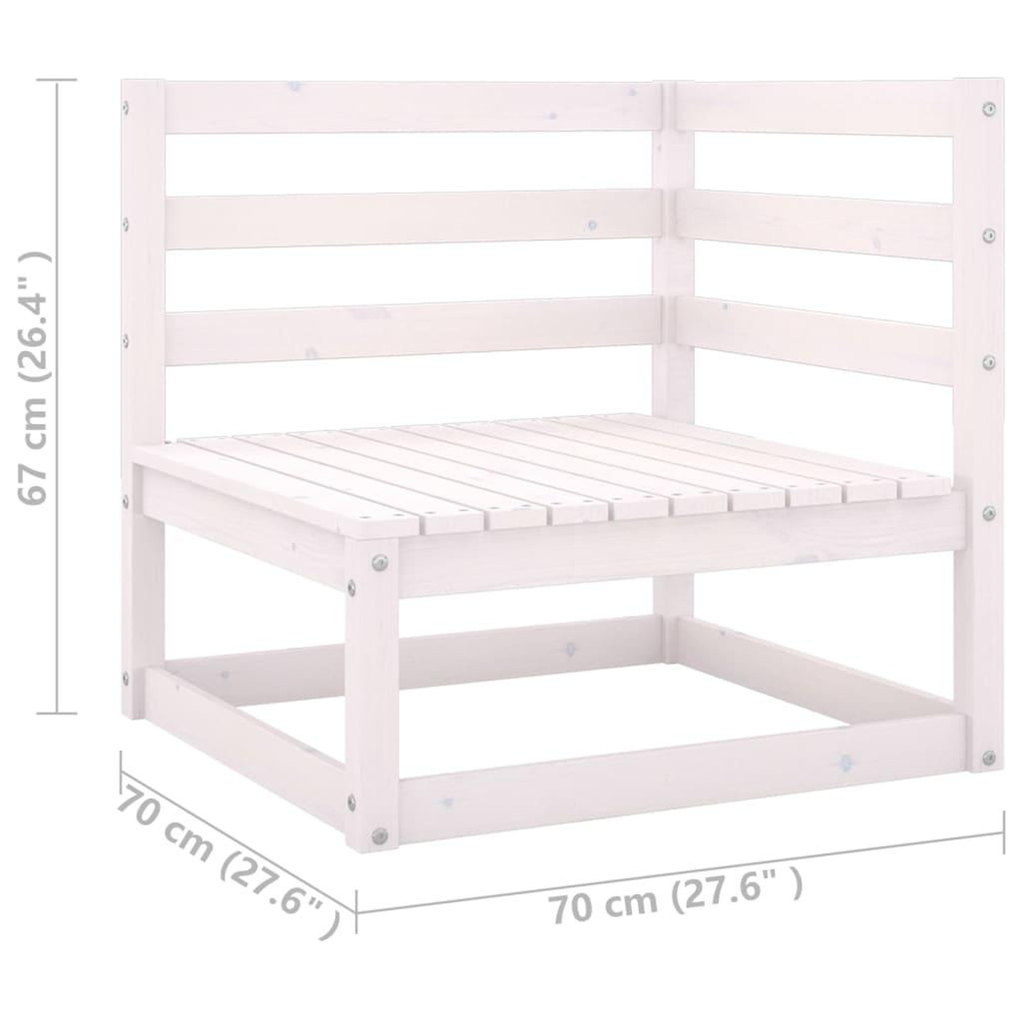 Voir la diapositive 6 : VIDAXL Salon de jardin 12 pcs avec coussins Blanc Bois de pin massif