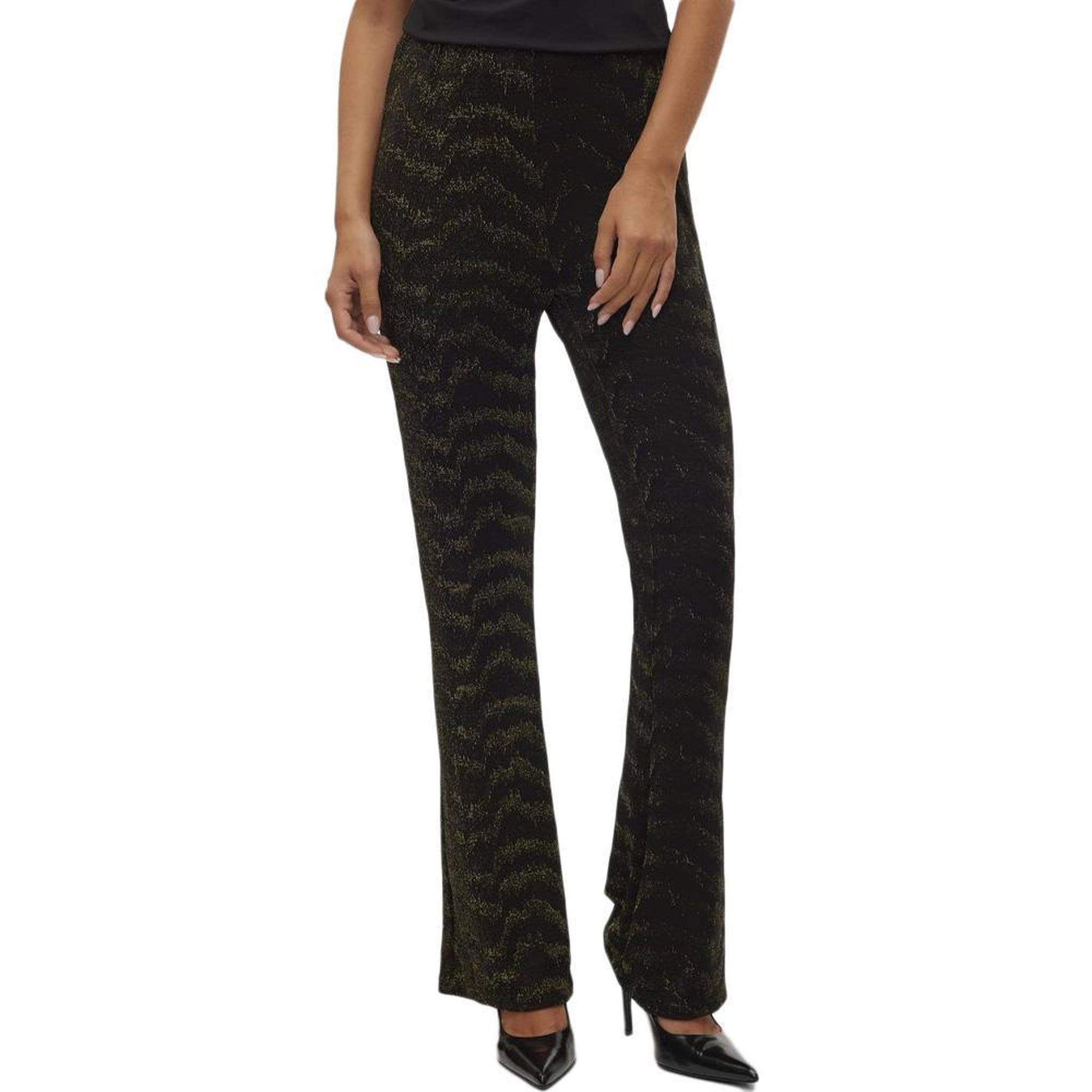 Vero Moda Pantalon Noir/Doré Femme Vero Moda Lucy Hw Glitter. Coloris disponibles : Noir