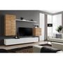 Voir la diapositive 2 : Paris Prix Meuble TV Mural Design  Switch II  270cm Naturel & Blanc