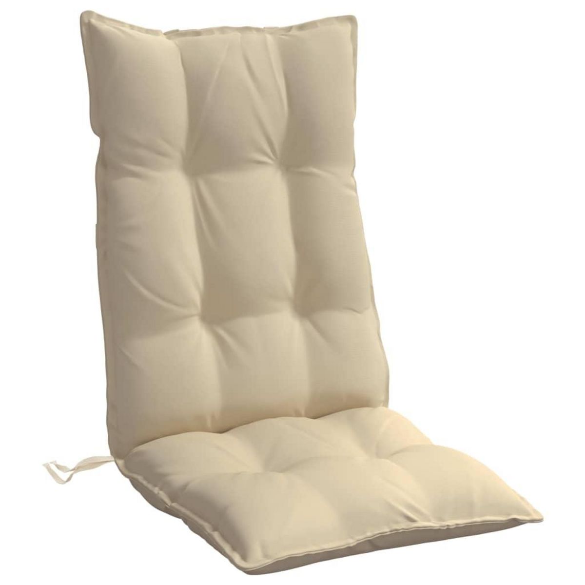 VIDAXL Coussins de chaise a dossier haut lot de 2 beige tissu oxford