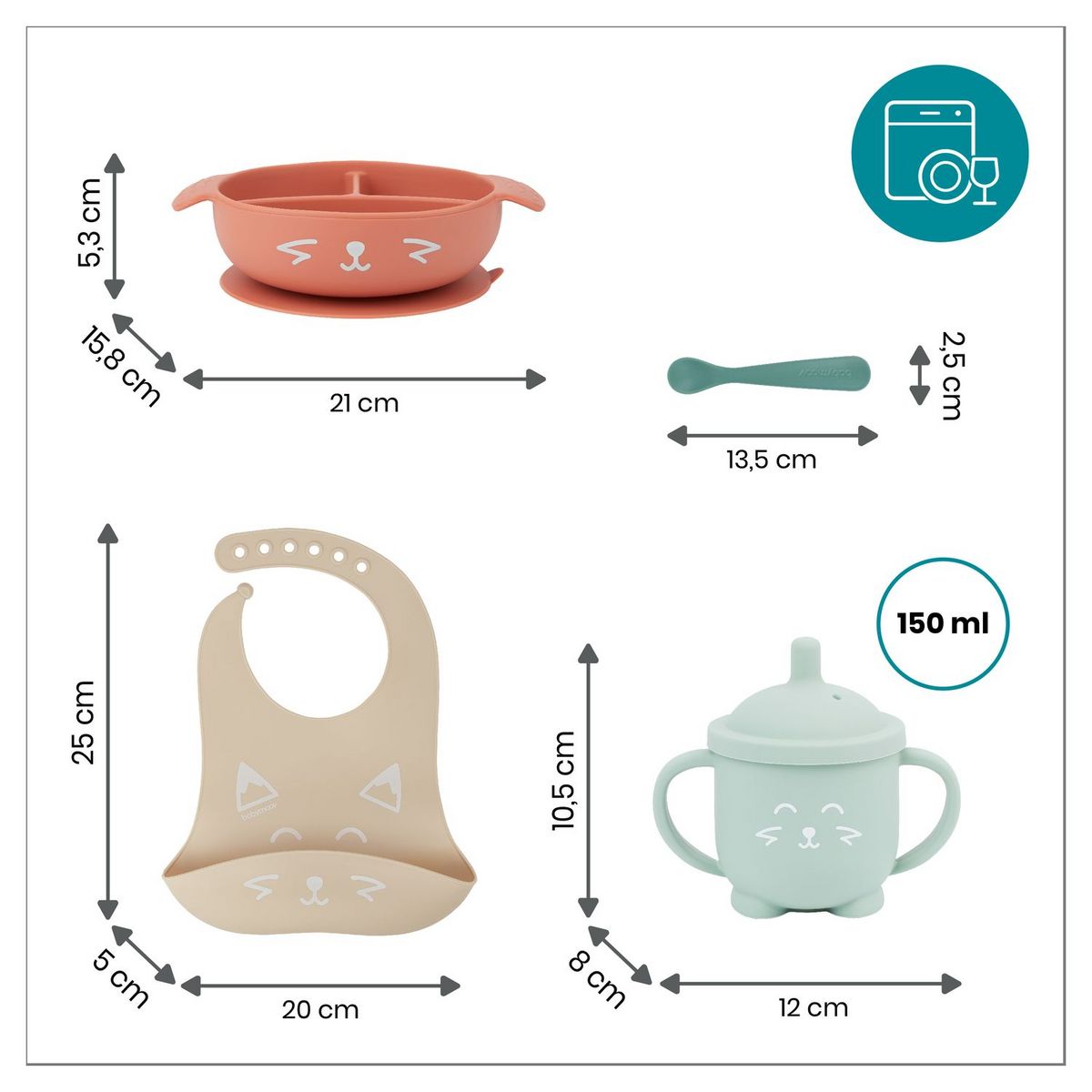 BABYMOOV Kit  repas LEARN'ISY 4 pièces