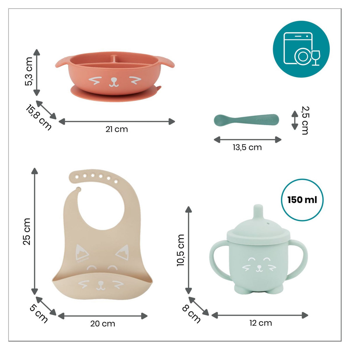 BABYMOOV Kit  repas LEARN'ISY 4 pièces