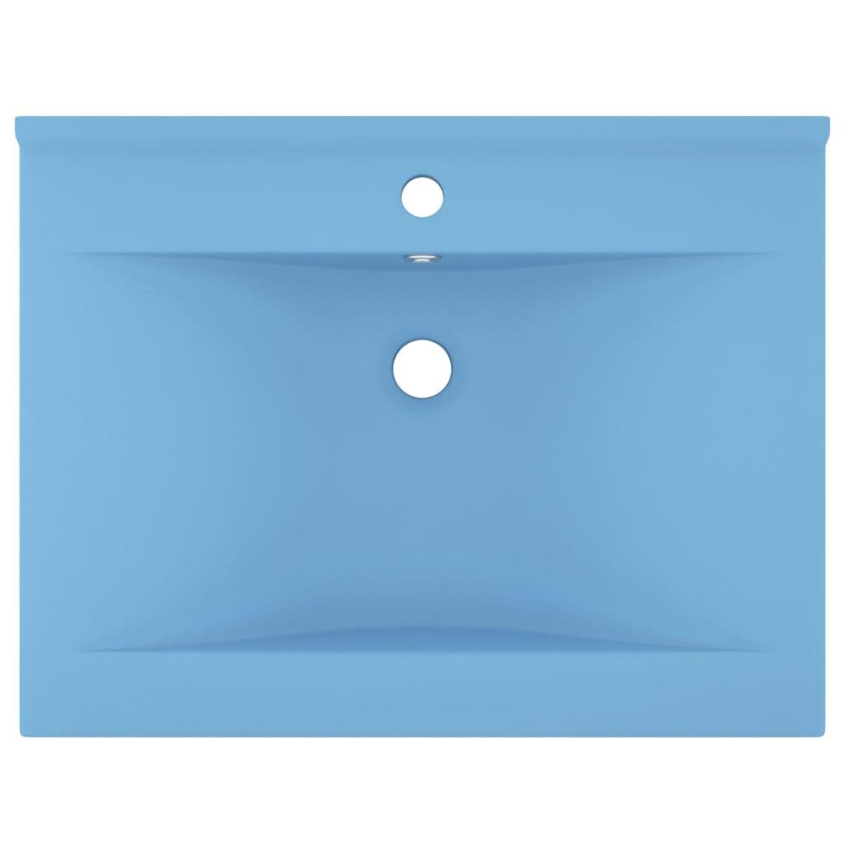 VIDAXL Lavabo avec trou de robinet Bleu clair mat 60x46 cm Ceramique