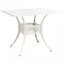 VIDAXL Table de jardin Blanc 90x90x73 cm Aluminium coule