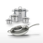 ELO Lot Poêles 24cm & 32cm et Faitouts 14cm, 16cm, 20cm, 26cm Elo Relief Evolution