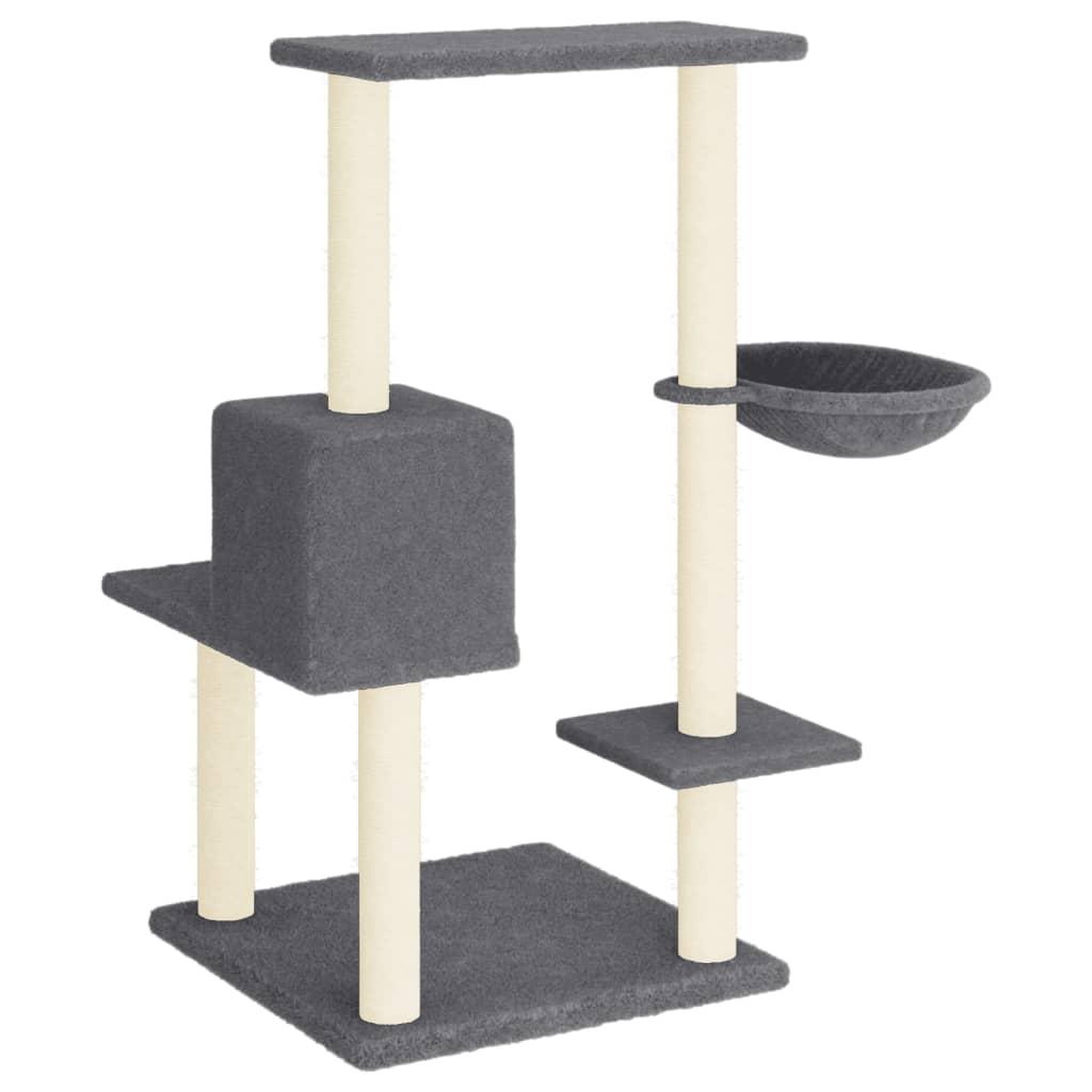 Voir la diapositive 5 : VIDAXL Arbre a chat avec griffoirs en sisal gris fonce 95 cm