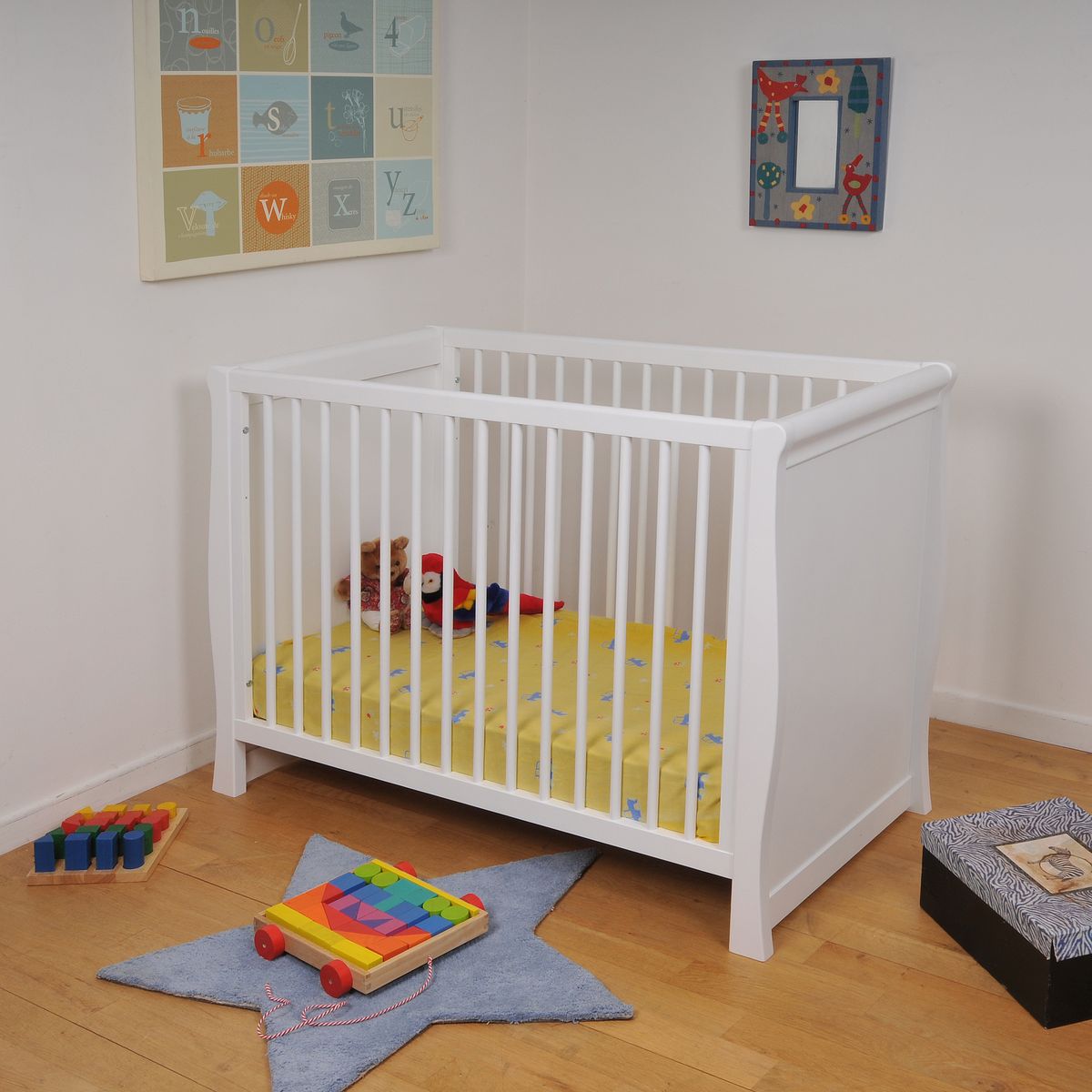 Lit bébé 60x120 cm ROMANCE Blanc