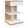 Voir la diapositive 3 : ID MARKET Lot de 2 tables de chevet TOMI 1 tiroir et 2 étagères façon hêtre et blanc