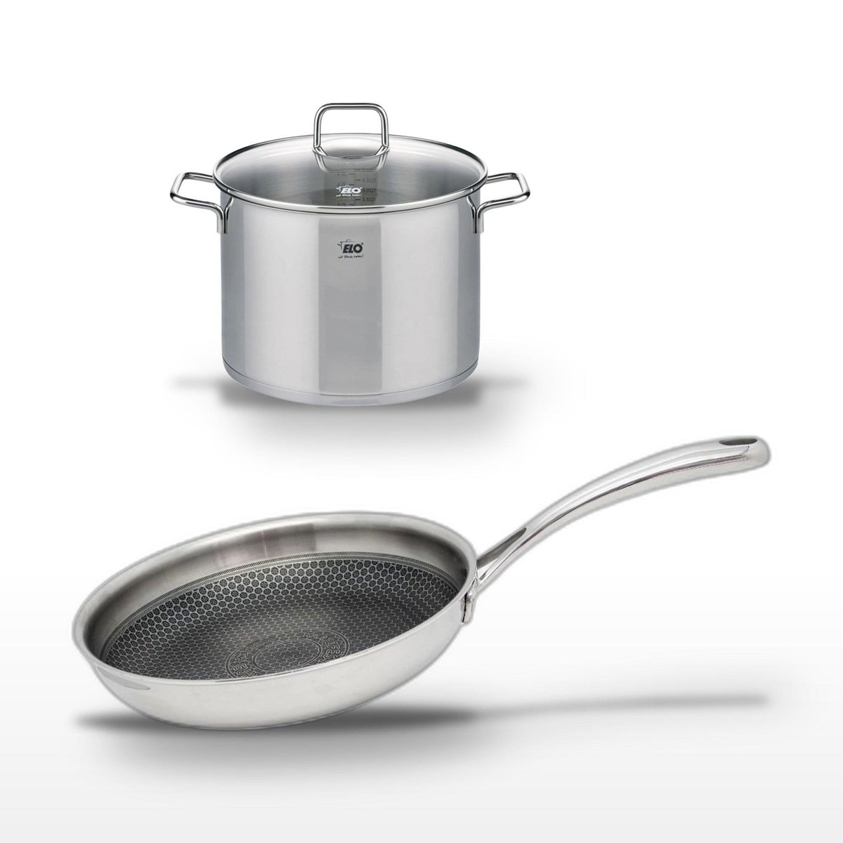 ELO Lot Poêle 28 cm & Faitout 26 cm Elo Relief Evolution