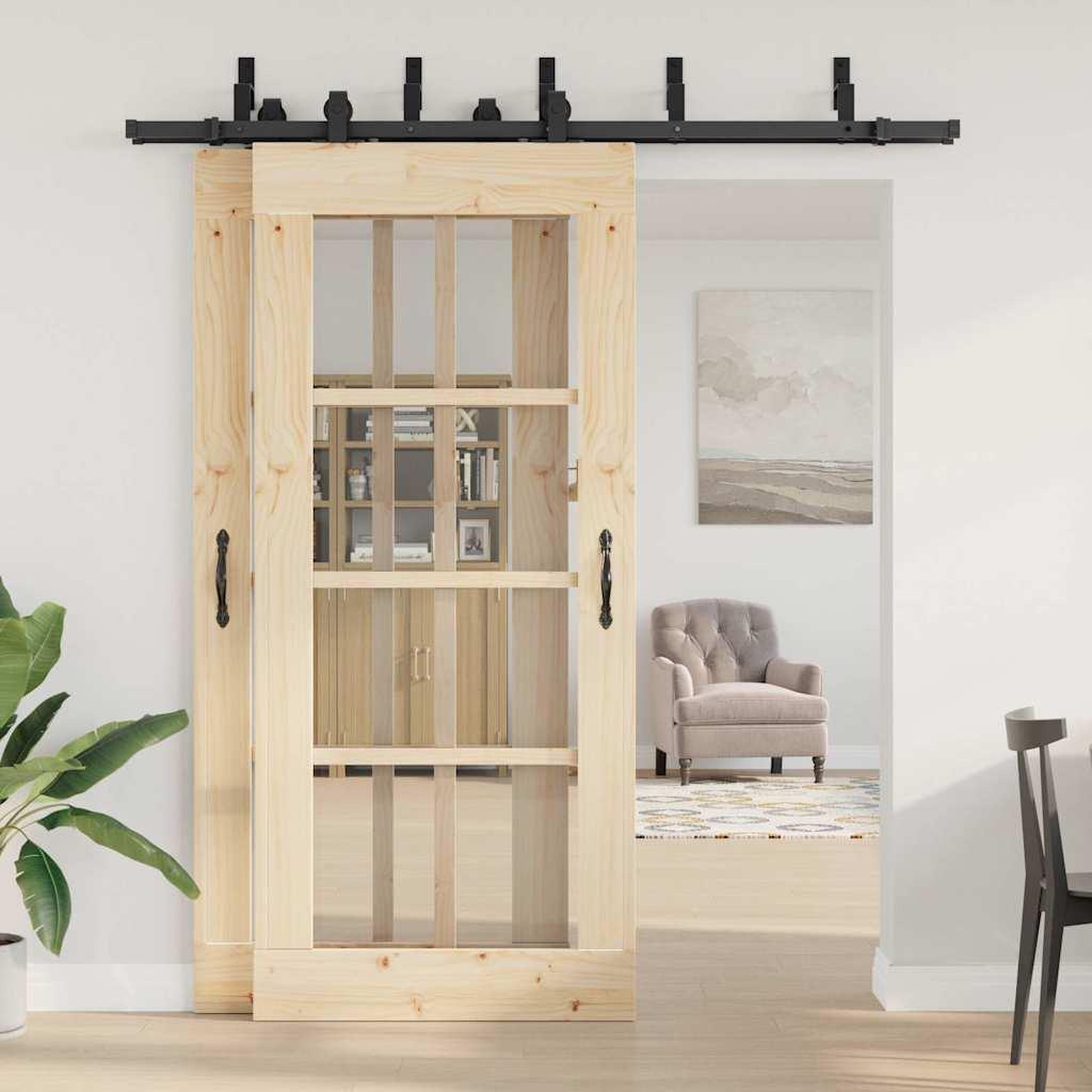 Voir la diapositive 3 : VIDAXL Kit de quincaillerie de porte coulissante 200 cm Acier Noir
