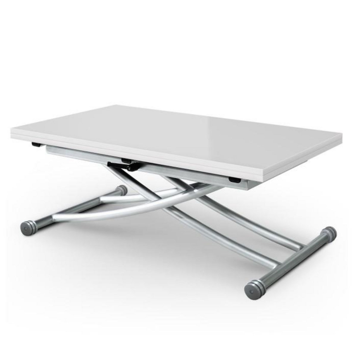 Paris Prix Table Basse Relevable  Higher  57-114cm Blanc Laqué
