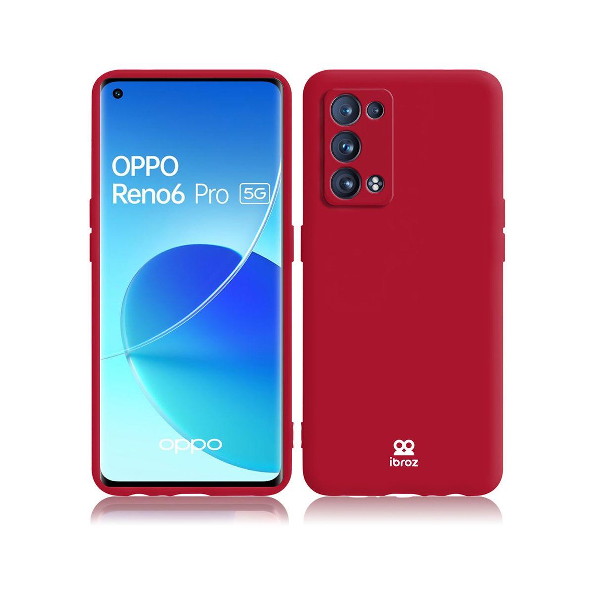IBROZ Coque oppo reno 6 pro silicone rouge