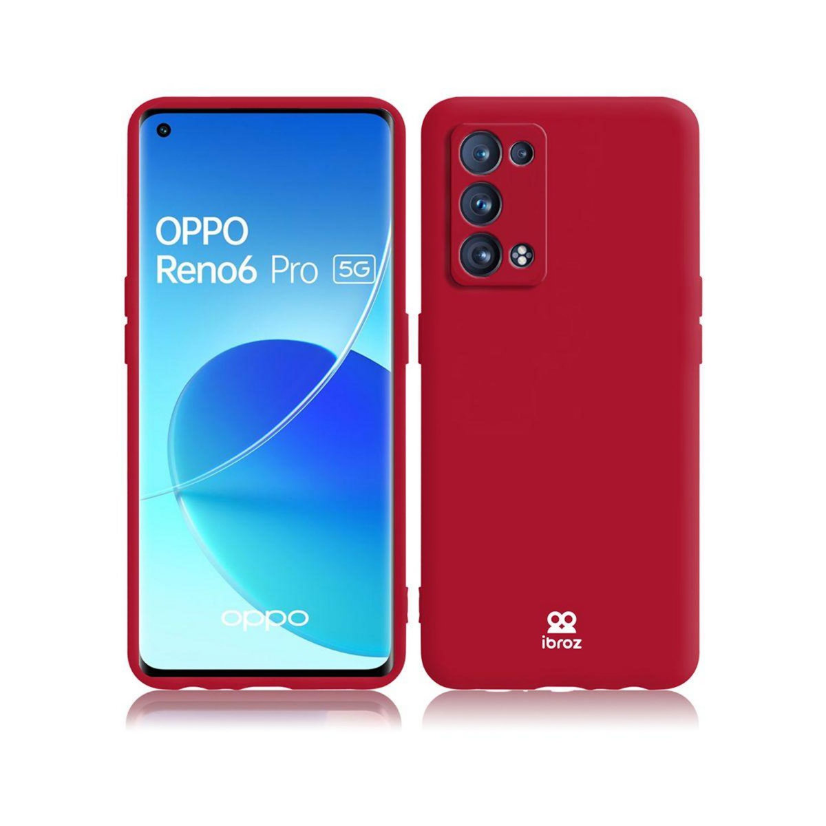 IBROZ Coque Oppo Reno 6 Pro Silicone rouge