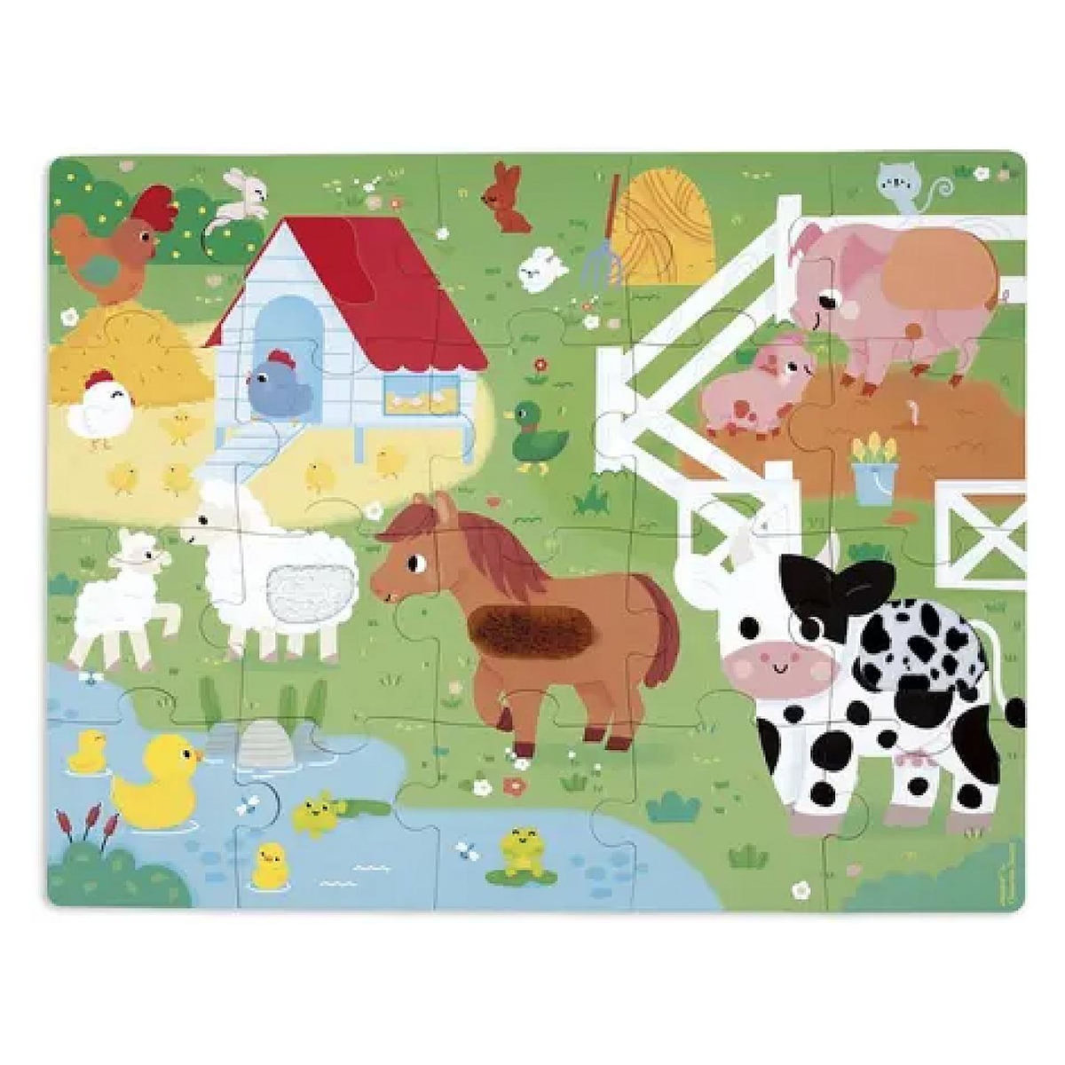 Juratoys-Janod Puzzle Tactile 20 Pieces - Ferme