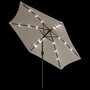 VIDAXL Parasol cantilever a LED 3 m blanc sable