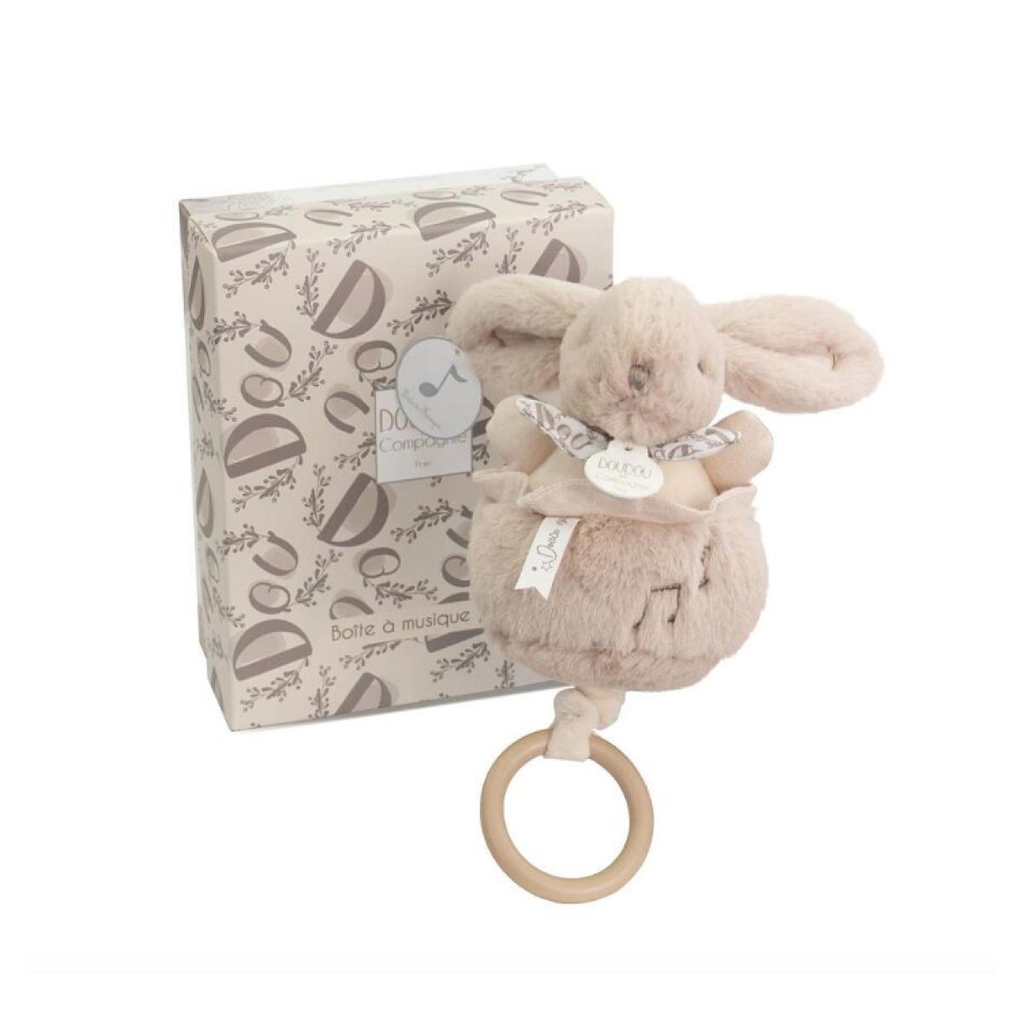 DOUDOU ET COMPAGNIE Lapin doudou - Boite a musique Beige