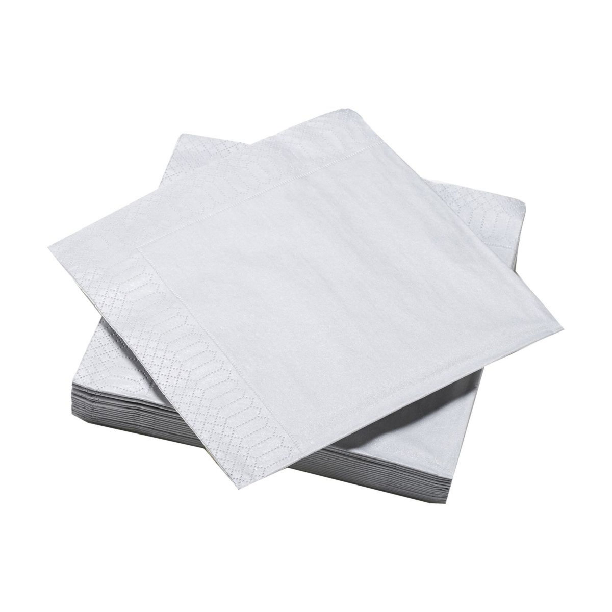 ACTUEL Serviettes en papier 33x33cm argent x20 20 pièces