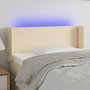 Voir la diapositive 1 : VIDAXL Tete de lit a LED Creme 83x16x78/88 cm Tissu