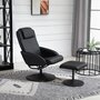 HOMCOM Fauteuil relax inclinable style contemporain avec repose-pieds revêtement synthétique acier noir