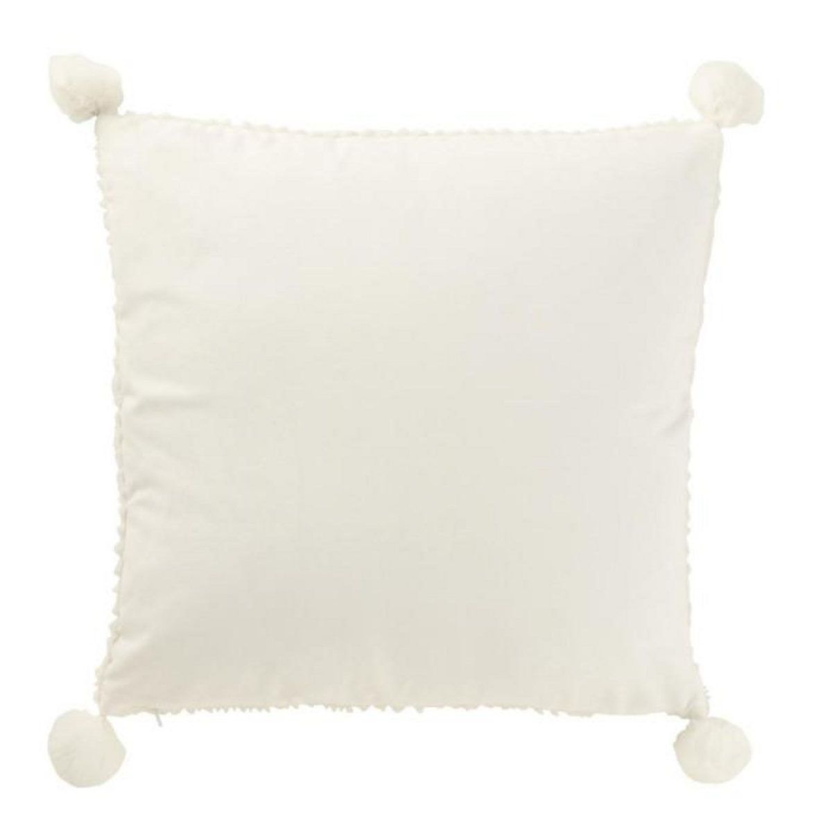 Paris Prix Coussin Déco à Pompons  Ulysse  45x45cm Blanc