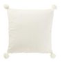 Voir la diapositive 2 : Paris Prix Coussin Déco à Pompons  Ulysse  45x45cm Blanc