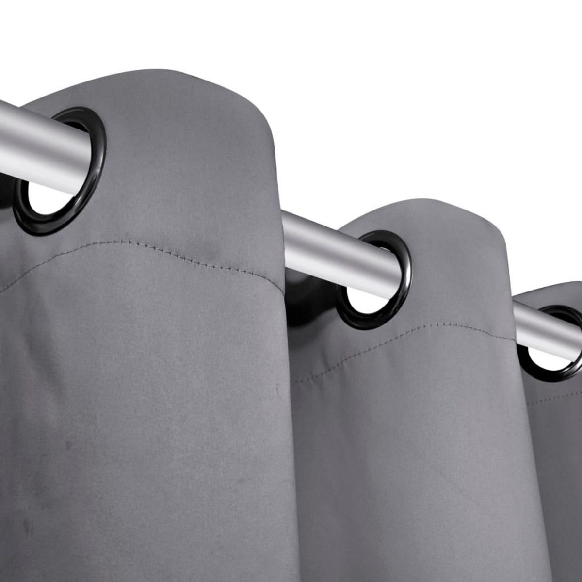 VIDAXL Rideau occultant 2 pcs avec œillets metalliques 135x175 cm Gris