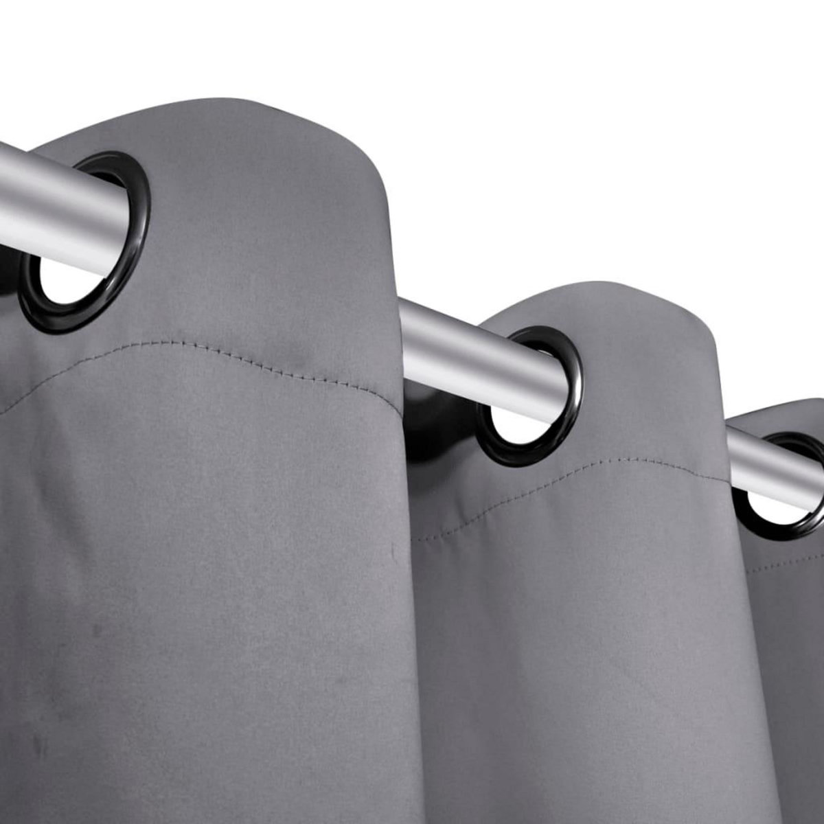 VIDAXL Rideau occultant 2 pcs avec œillets metalliques 135x175 cm Gris