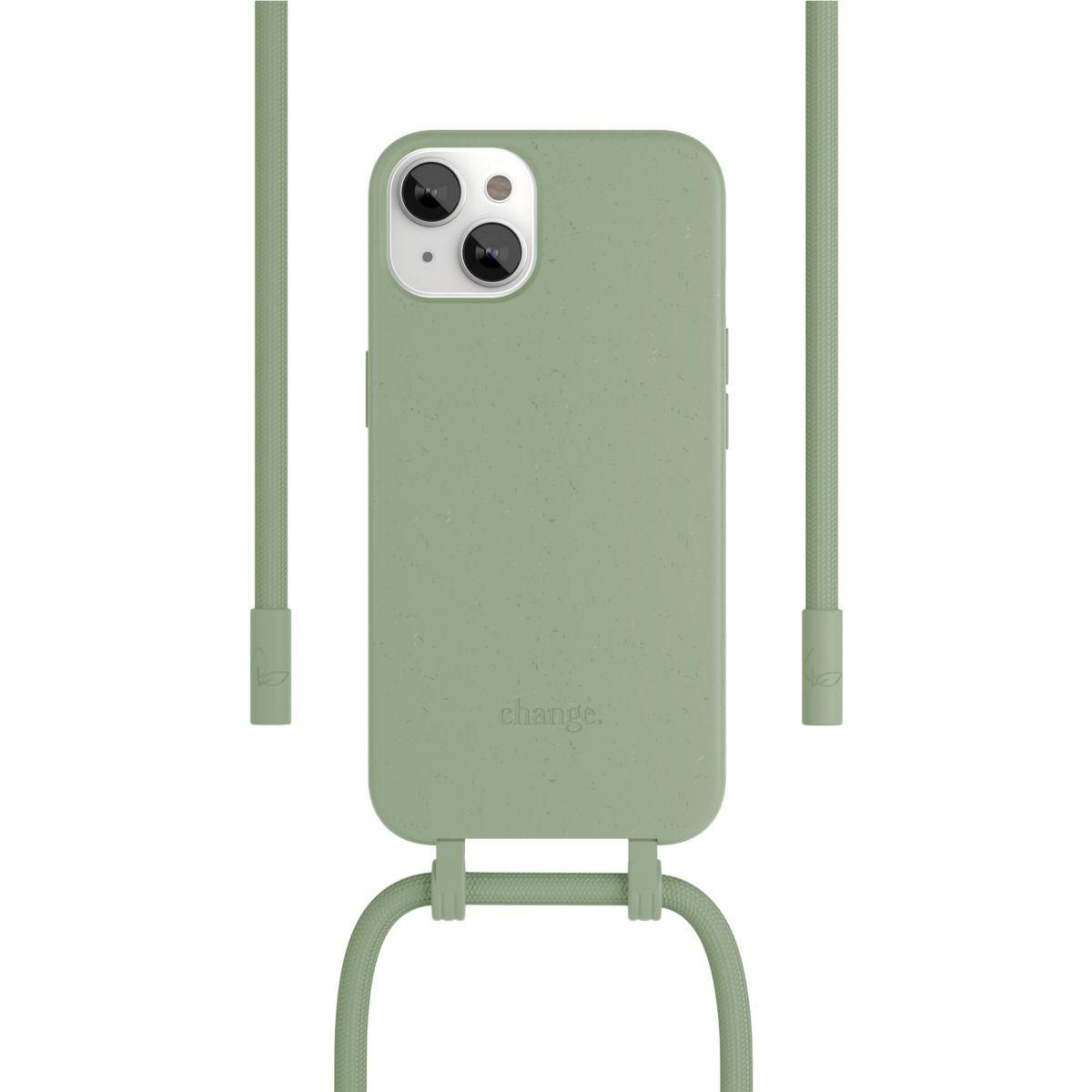 WOODCESSORIES Coque avec cordon iPhone 14 Plus Tour de cou vert