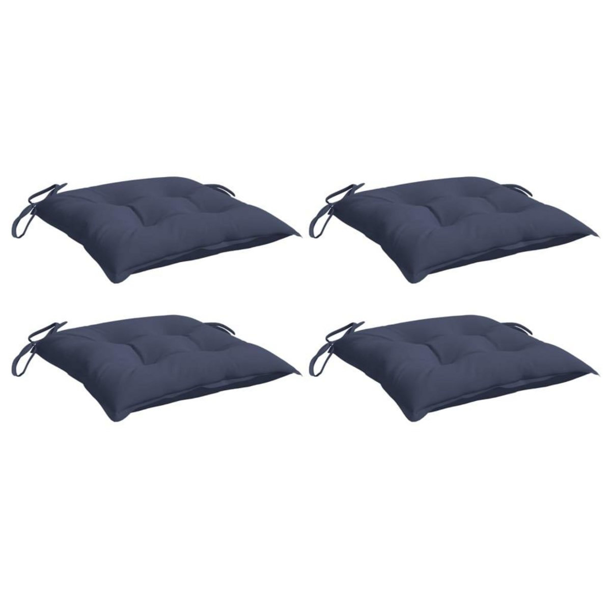VIDAXL Coussins de chaise lot de 4 bleu marine 40x40x7 cm tissu oxford