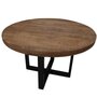 NOUVOMEUBLE Table ronde 150 cm en manguier et métal RONDO