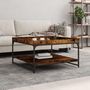 Voir la diapositive 1 : VIDAXL Table basse chene fume 80x80x45 cm bois d'ingenierie et fer